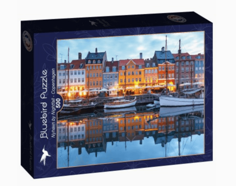 Bluebird Puzzle – Nyhavn Nightfall Copenhagen 500 brikker