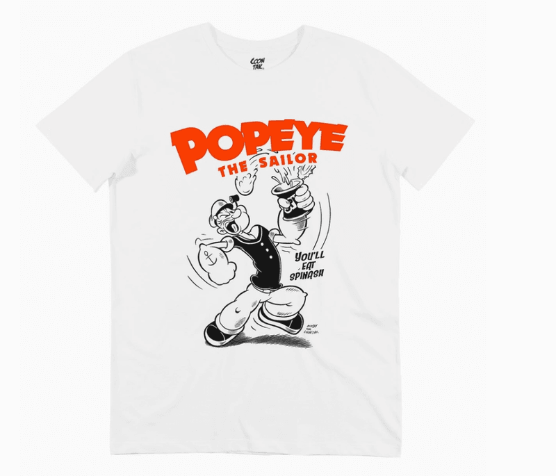 Popeye The Sailor Graphic Hvit